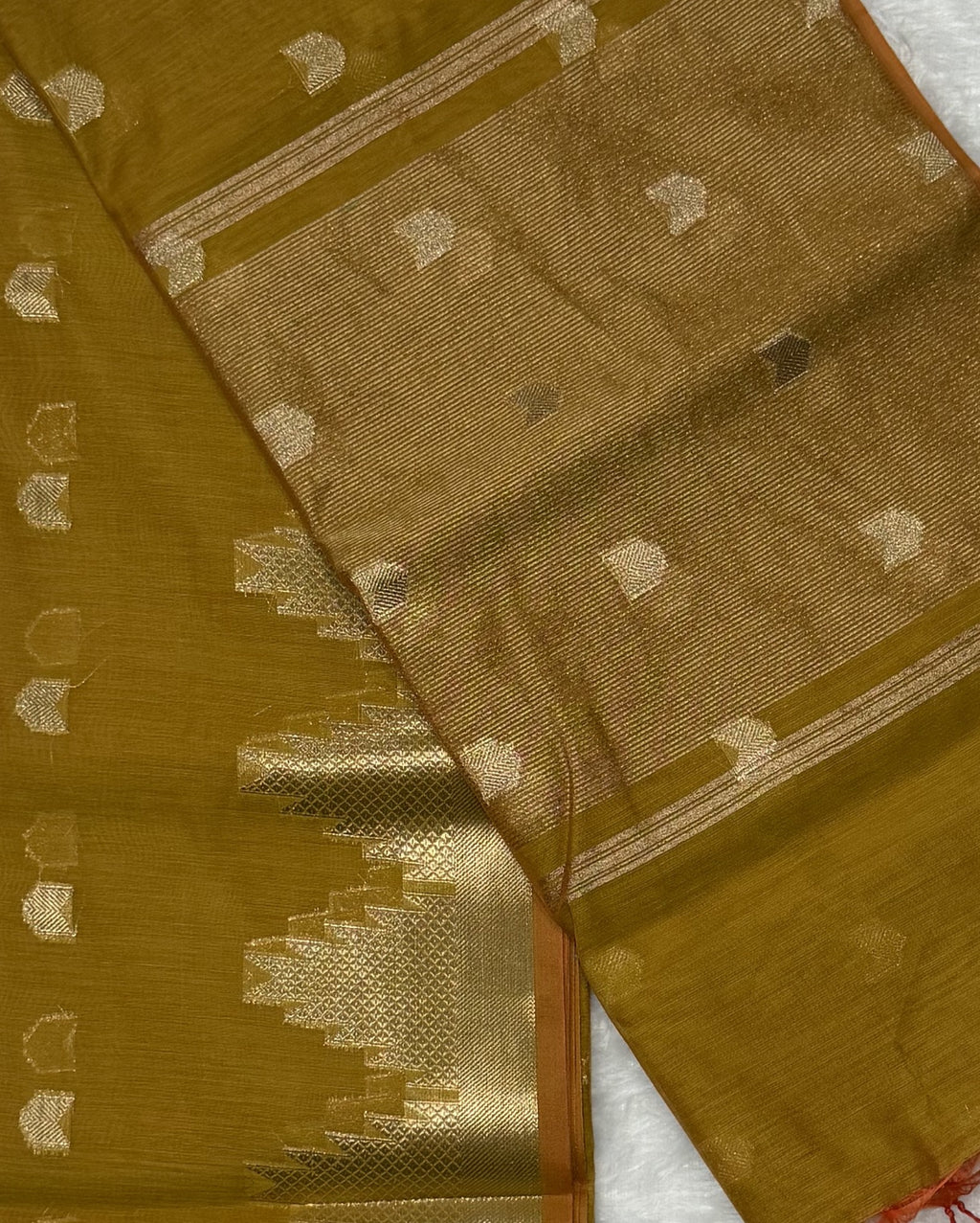Maheswari - Cotton Silk - Mustard Arrow