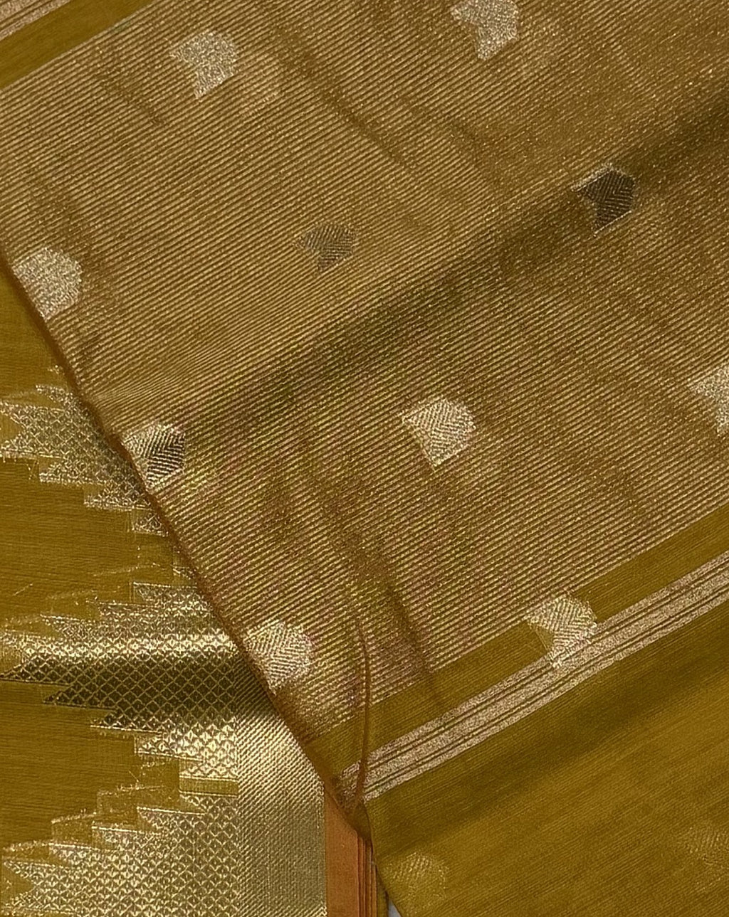 Maheswari - Cotton Silk - Mustard Arrow