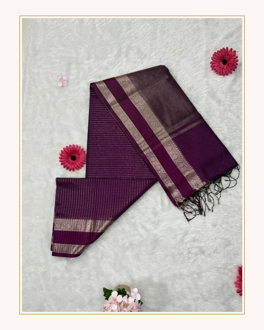 Maheshwari - Cotton Silk - Purple checks