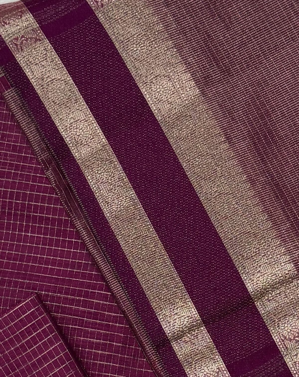 Maheshwari - Cotton Silk - Dark Pink checks