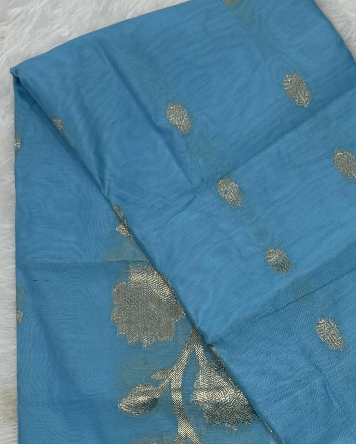 Maheshwari - Cotton Silk - Sky Blue Pastel Big