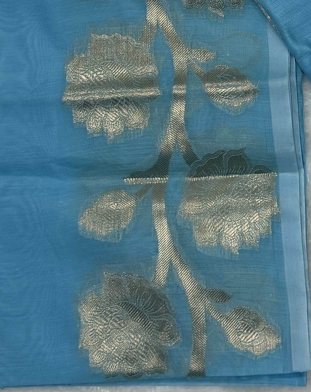 Maheshwari - Cotton Silk - Sky Blue Pastel Big