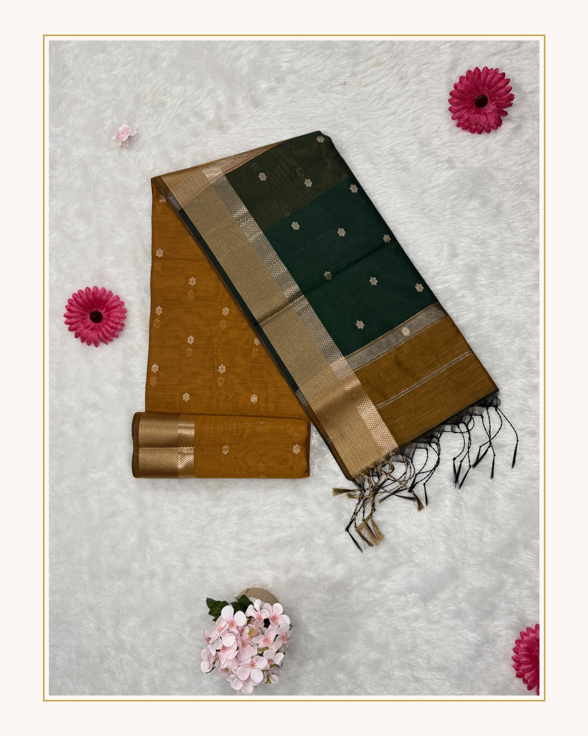Maheshwari - Cotton Silk - Green Mustard