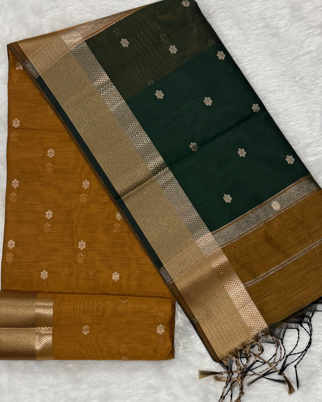 Maheshwari - Cotton Silk - Green Mustard