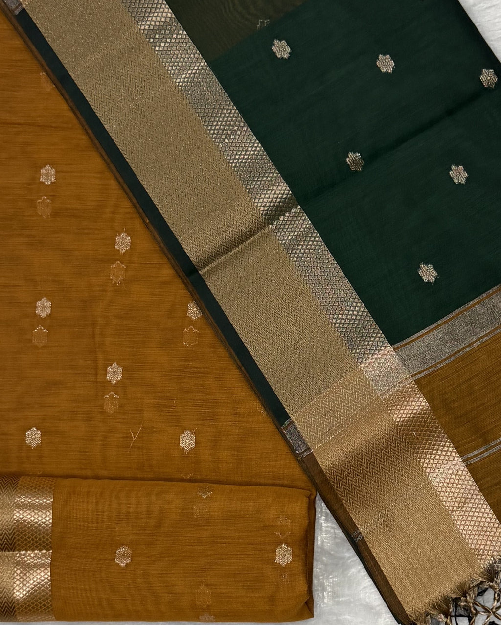 Maheshwari - Cotton Silk - Green Mustard