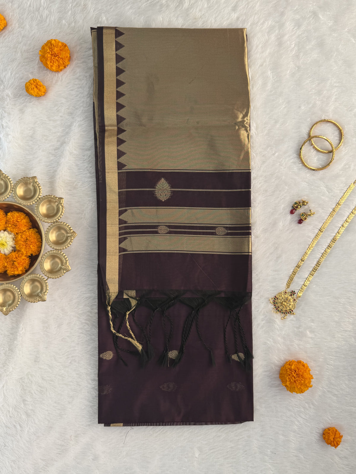 Maheshwari - Cotton Silk - Purple Gold