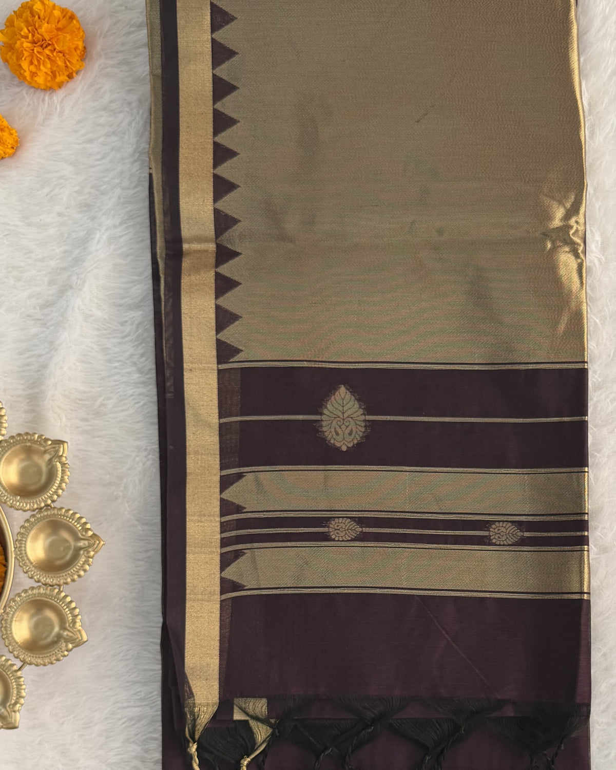 Maheshwari - Cotton Silk - Purple Gold