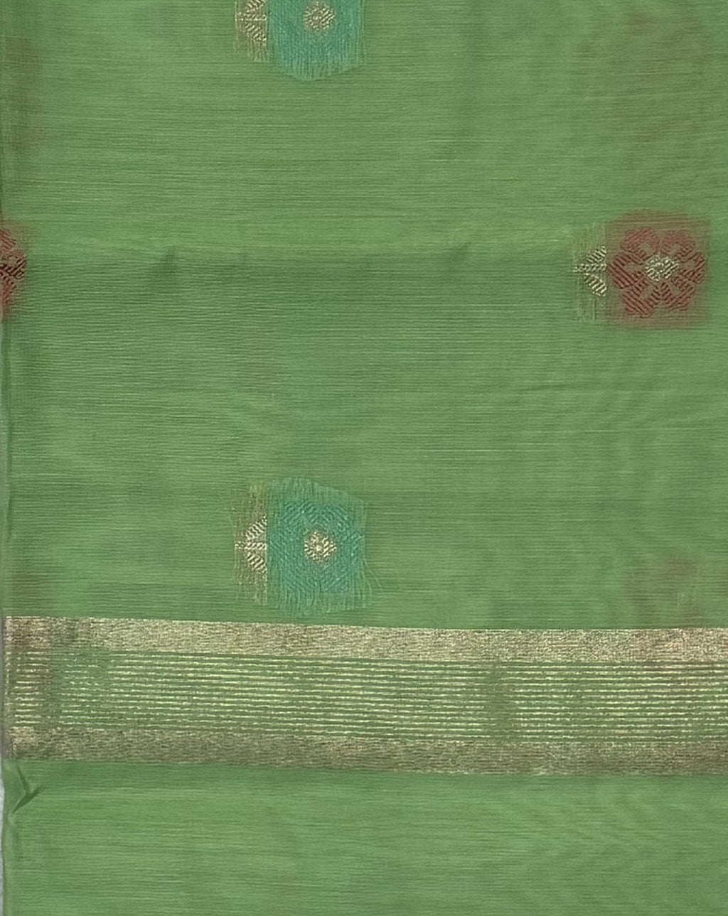 Maheshwari - Cotton Silk - Pastel Light Green Kali