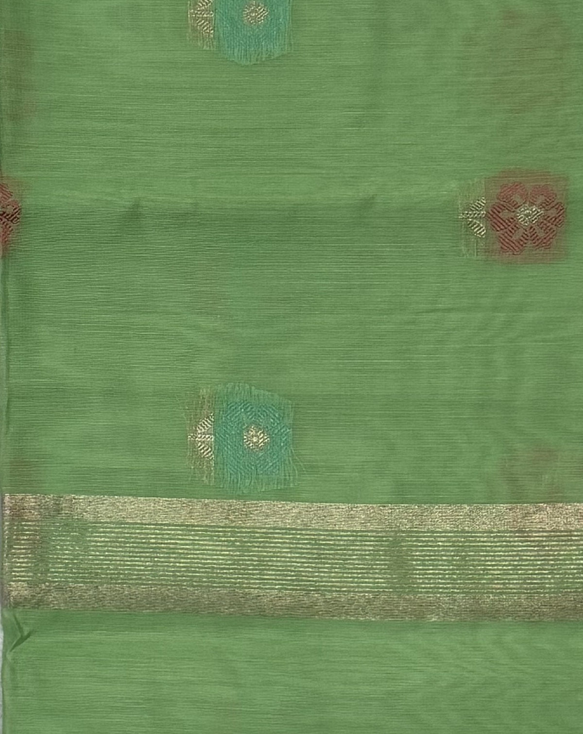 Maheshwari - Cotton Silk - Pastel Light Green Kali