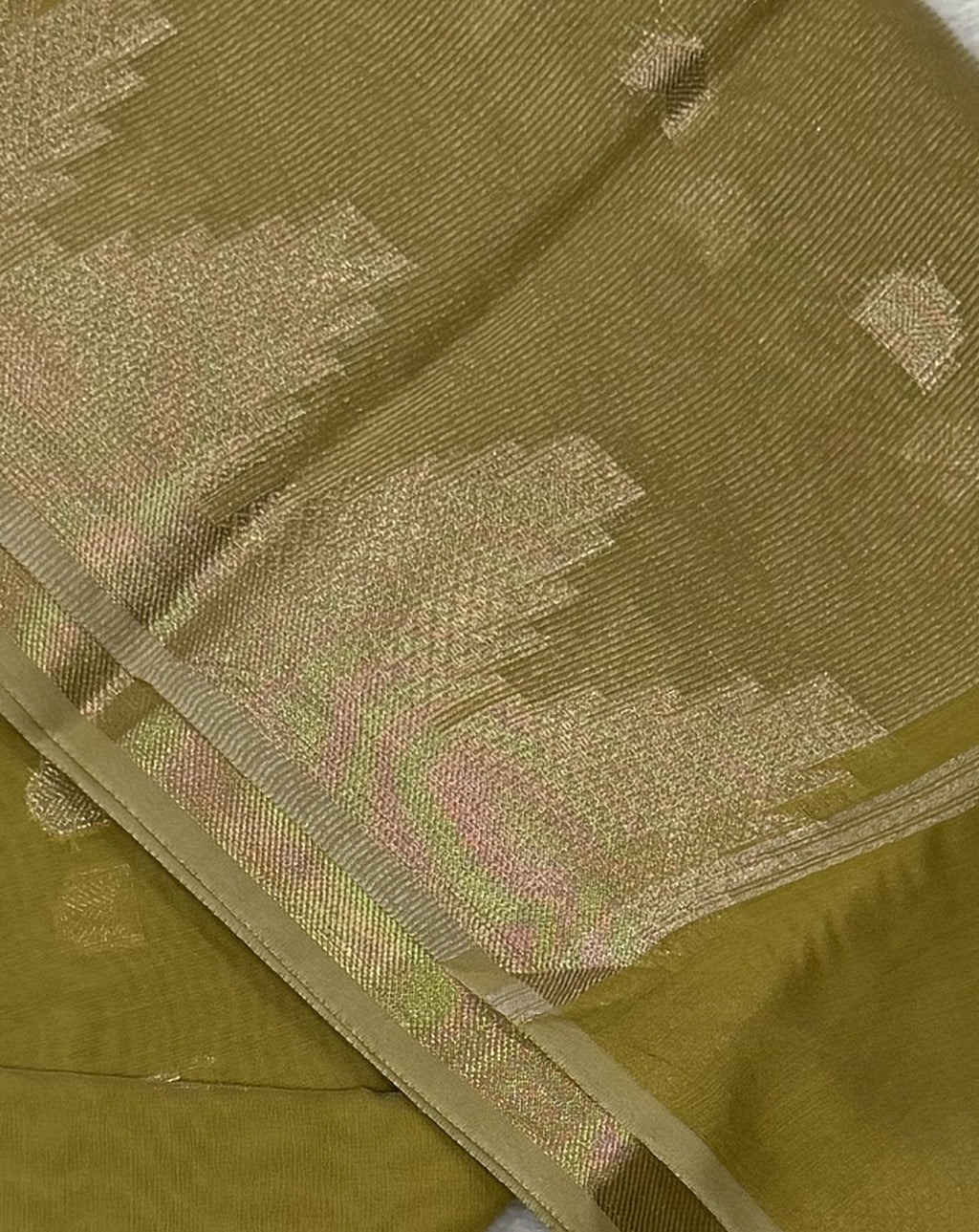 Maheshwari - Cotton Silk - Golden Arrows
