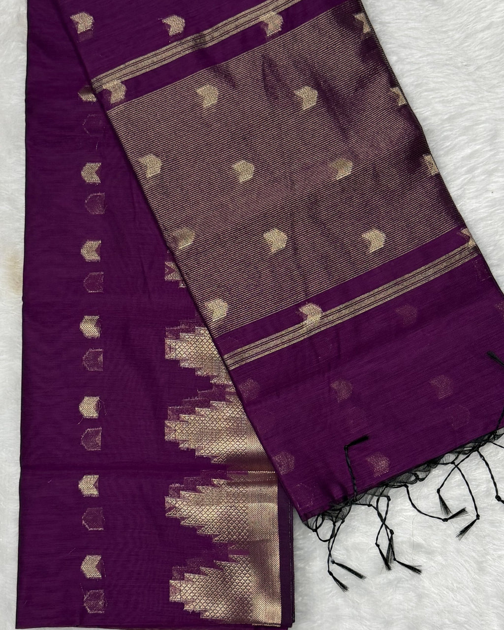 Maheshwari - Cotton Silk - Magenta Arrows
