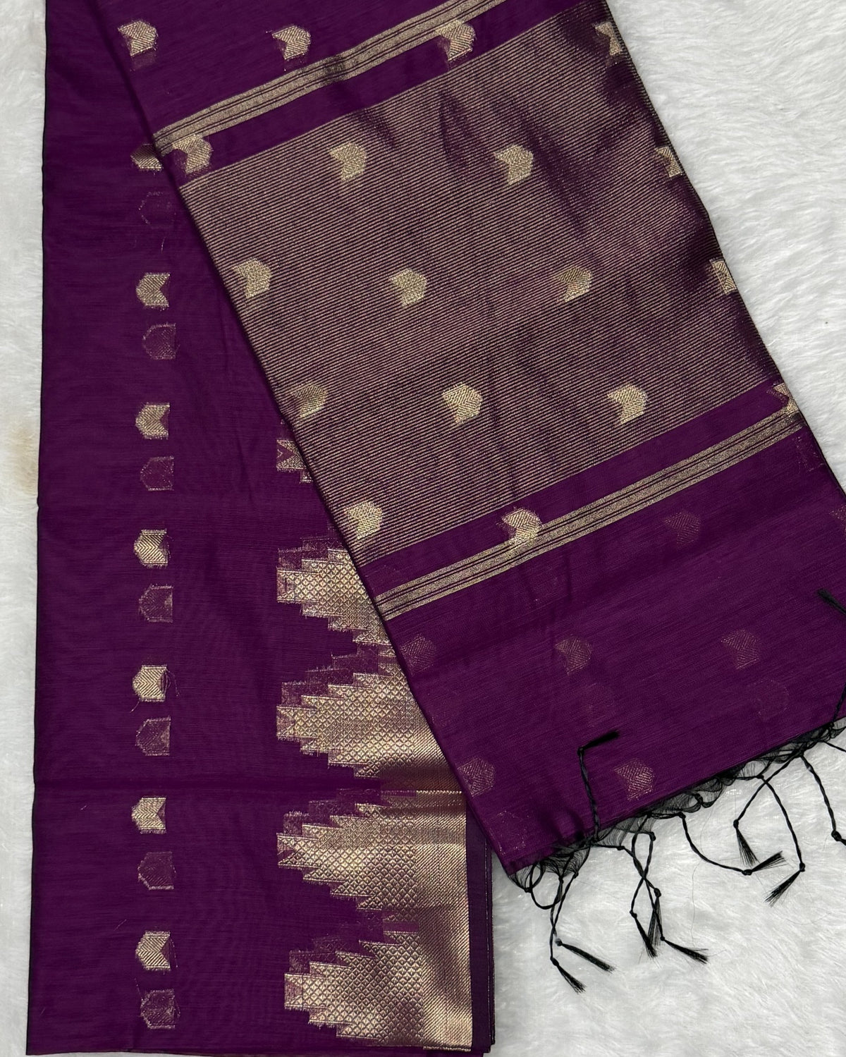 Maheshwari - Cotton Silk - Magenta Arrows
