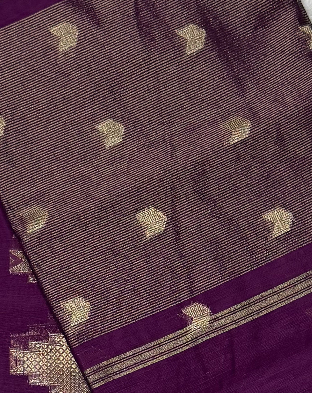 Maheshwari - Cotton Silk - Magenta Arrows
