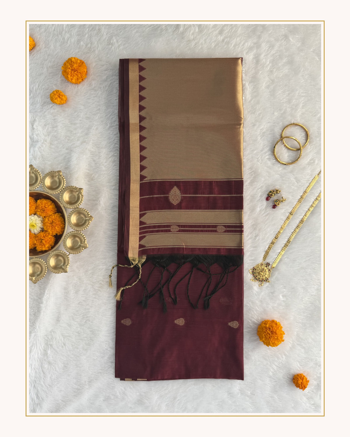 Maheshwari - Cotton Silk - Maroon Red Gold