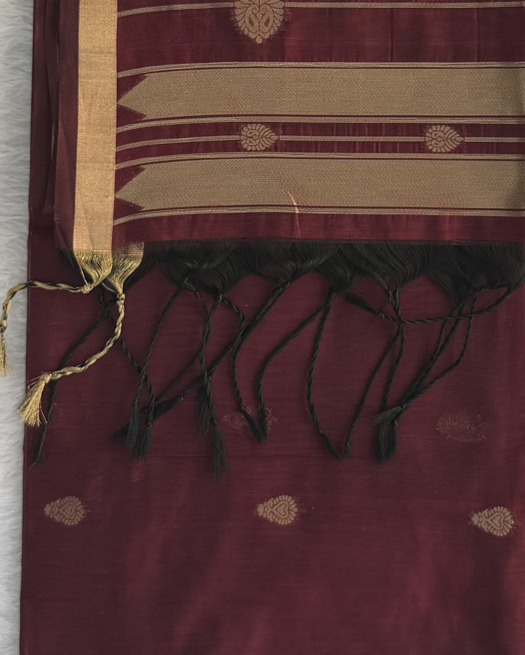 Maheshwari - Cotton Silk - Maroon Red Gold