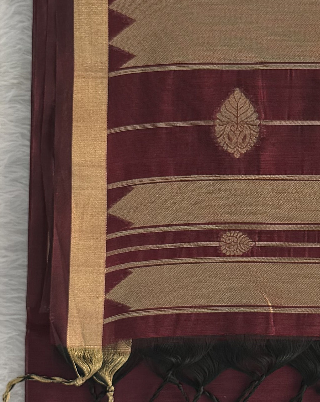 Maheshwari - Cotton Silk - Maroon Red Gold