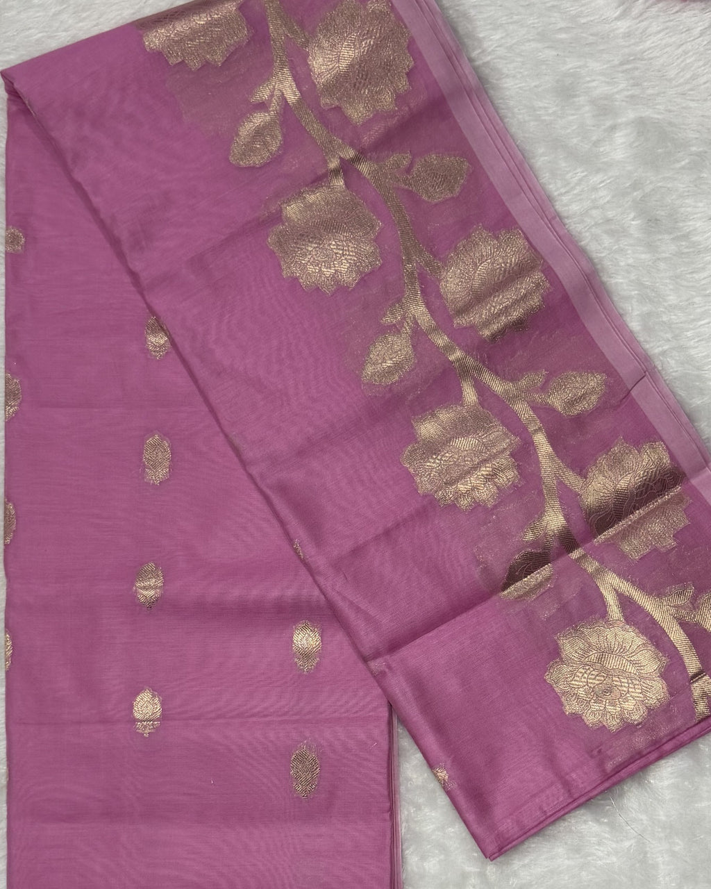 Maheshwari - Cotton Silk - Baby Pink Pastel Big