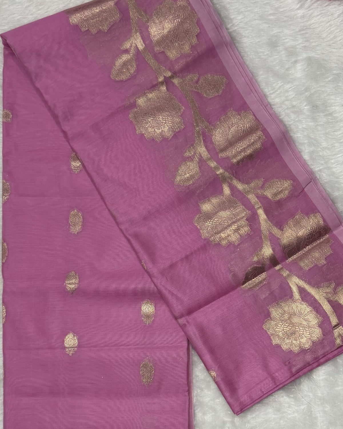 Maheshwari - Cotton Silk - Baby Pink Pastel Big