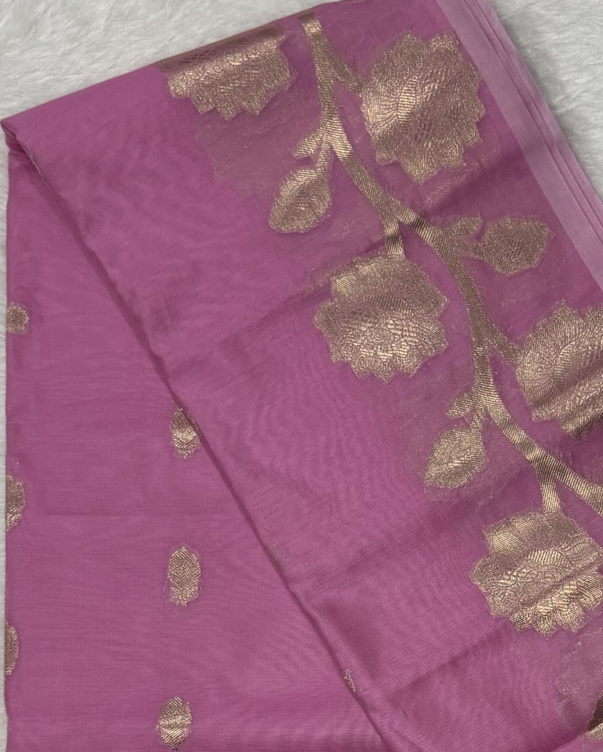 Maheshwari - Cotton Silk - Baby Pink Pastel Big