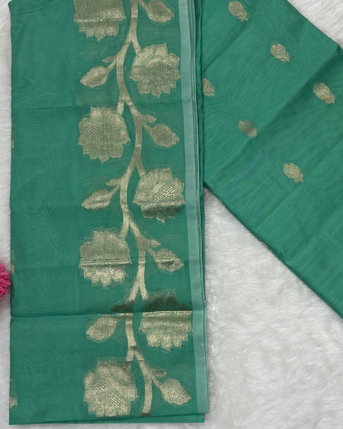 Maheshwari - Cotton Silk - Sea Green Pastel Big