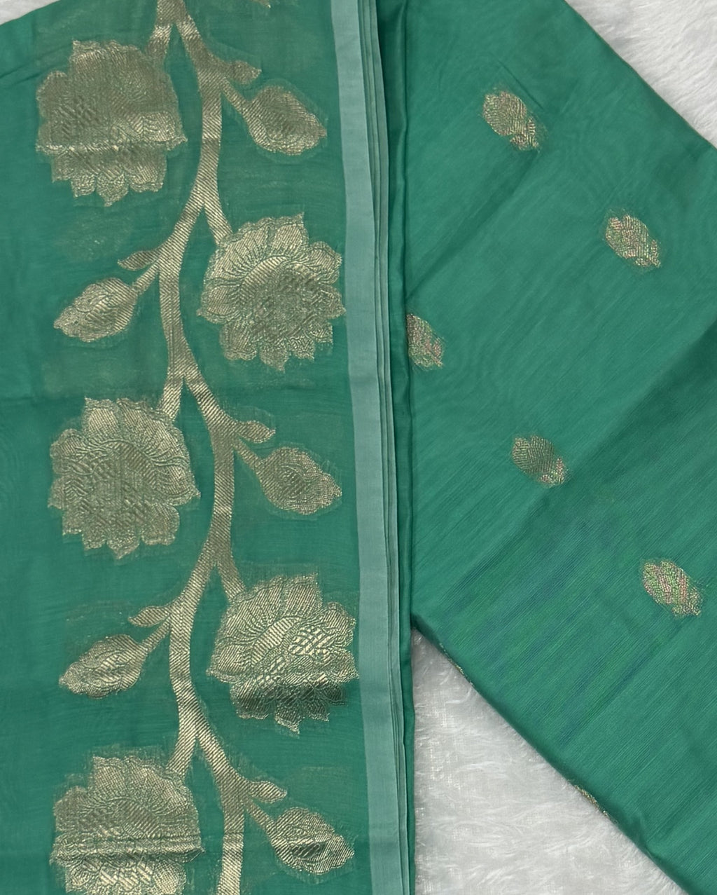 Maheshwari - Cotton Silk - Sea Green Pastel Big