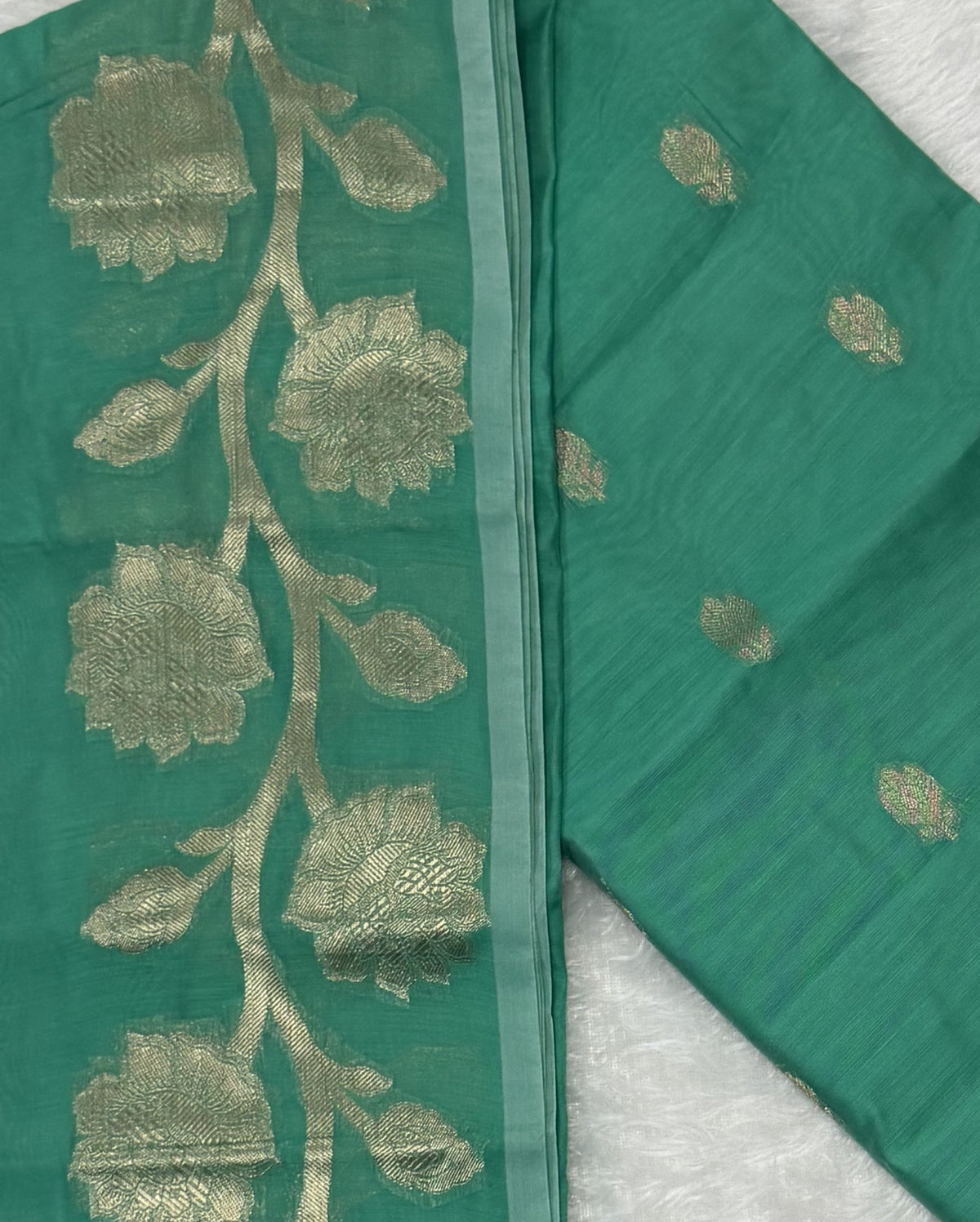 Maheshwari - Cotton Silk - Sea Green Pastel Big