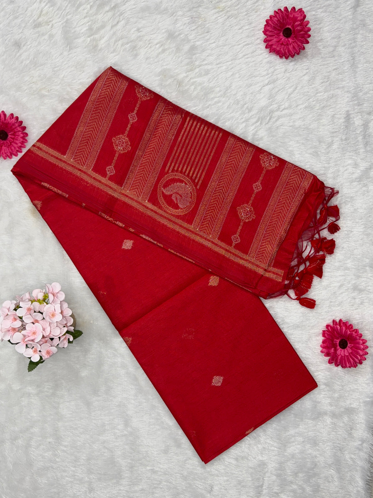 Silk - Linen Silk - Red