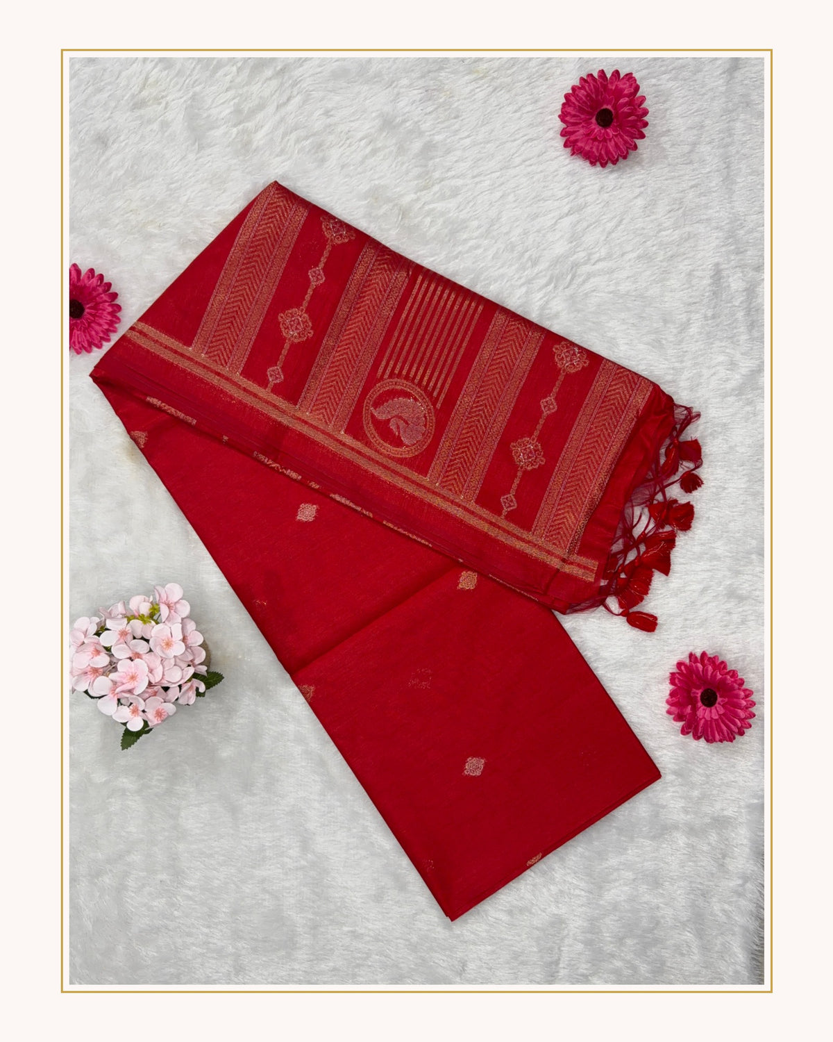 Silk - Linen Silk - Red