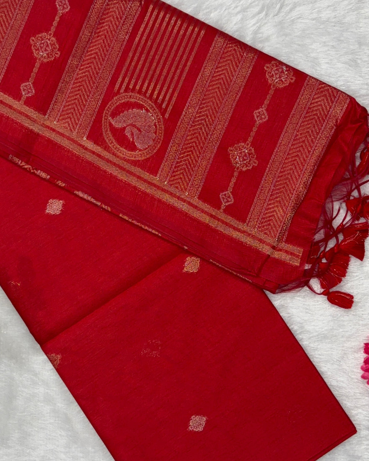 Silk - Linen Silk - Red