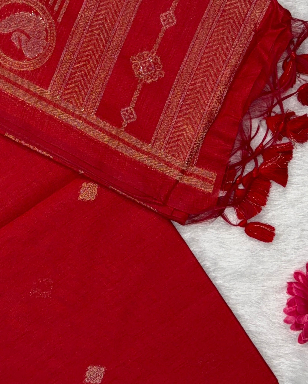 Silk - Linen Silk - Red