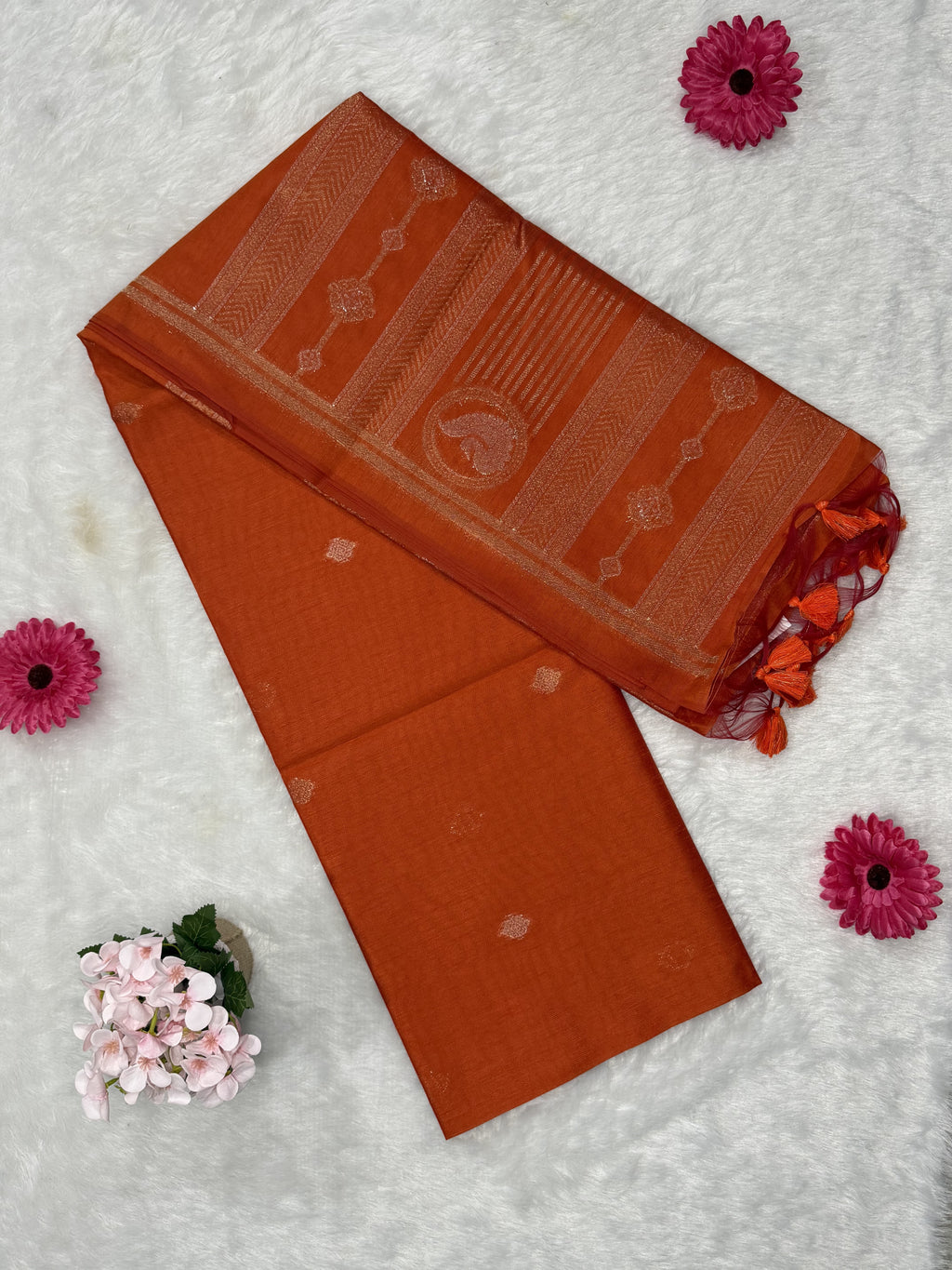 Silk - Linen Silk - Orange