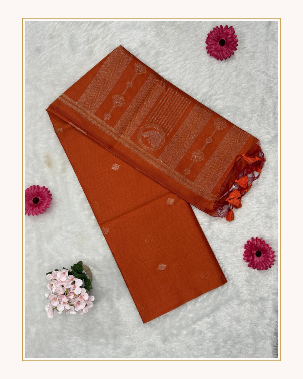Silk - Linen Silk - Orange