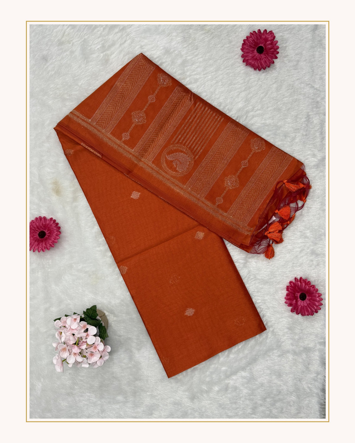 Silk - Linen Silk - Orange