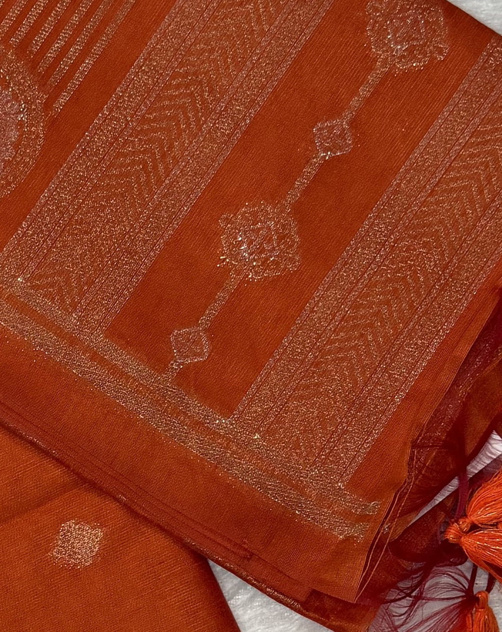 Silk - Linen Silk - Orange