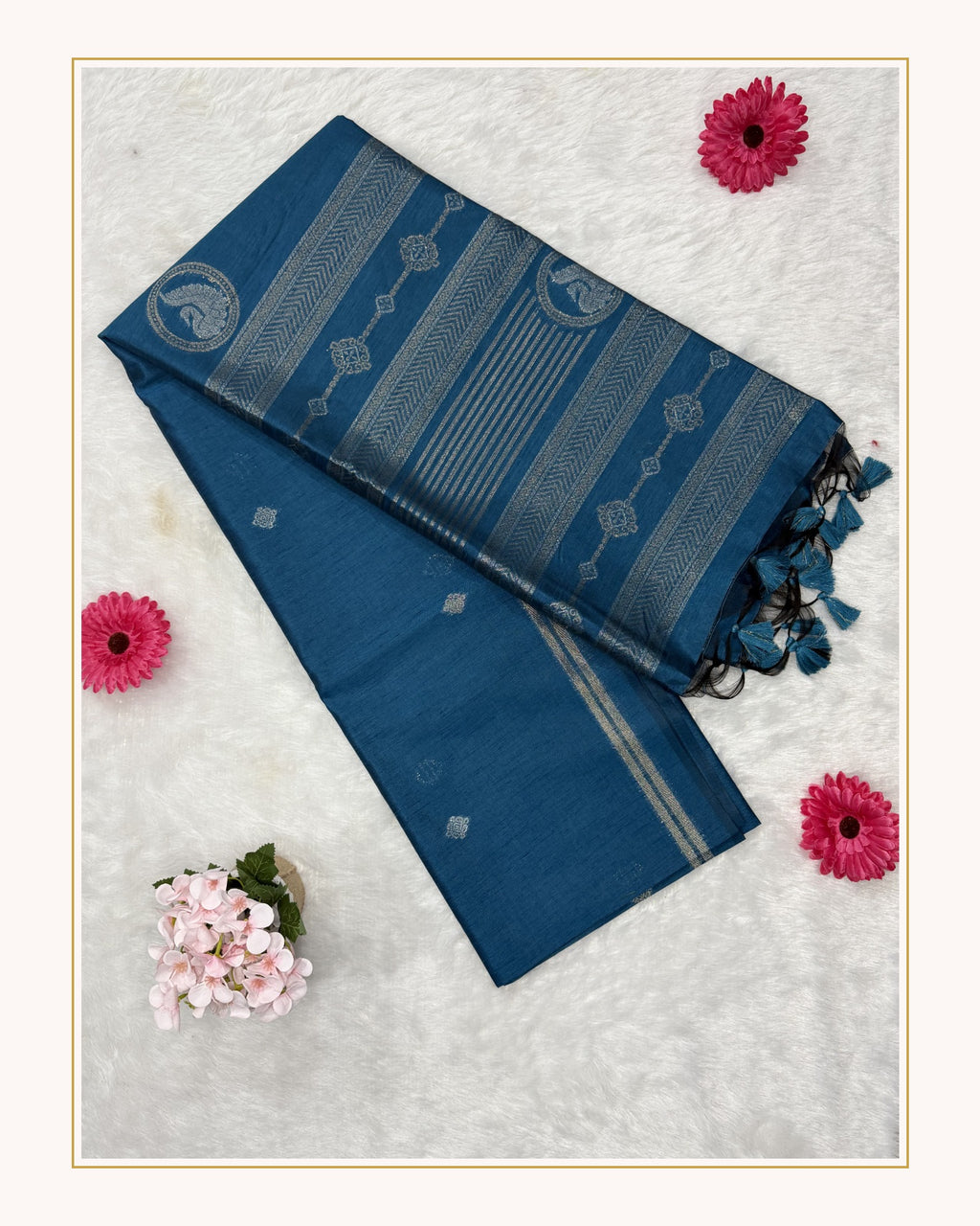 Silk - Linen Silk - Peacock Blue