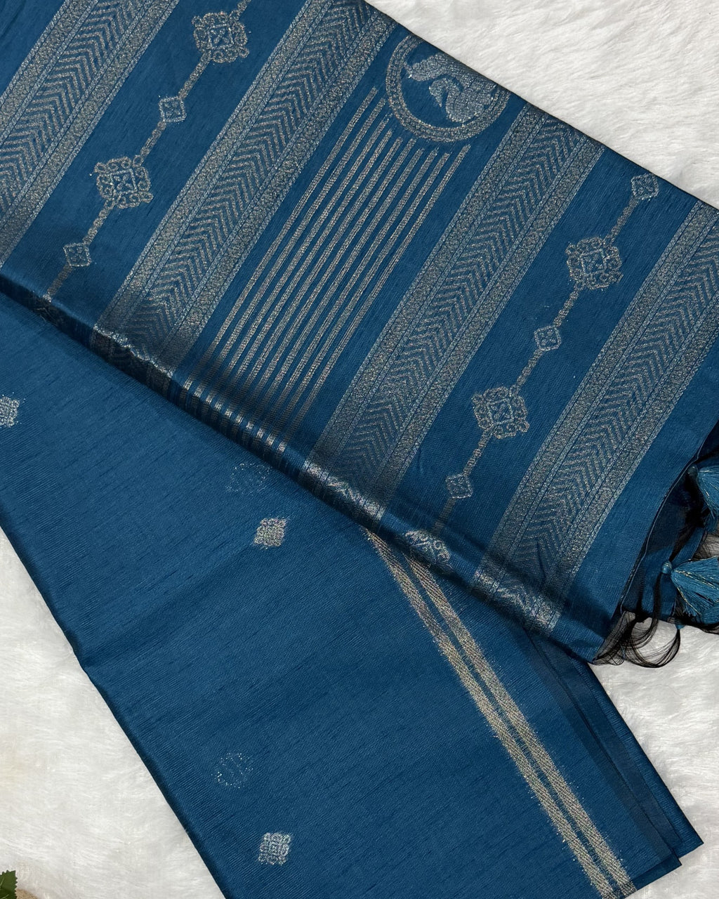 Silk - Linen Silk - Peacock Blue