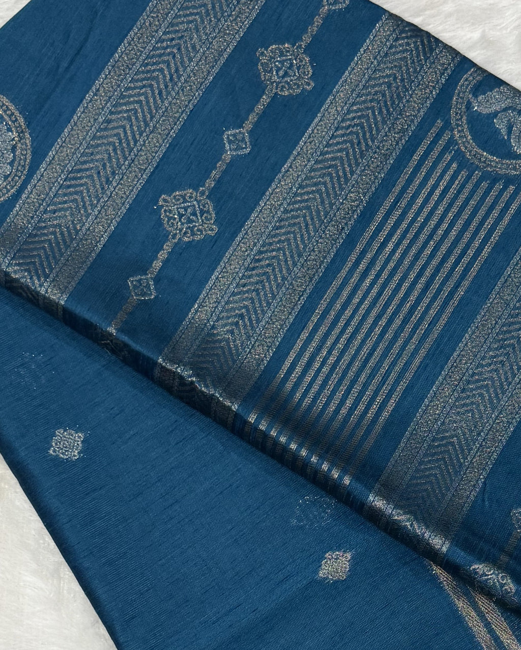Silk - Linen Silk - Peacock Blue