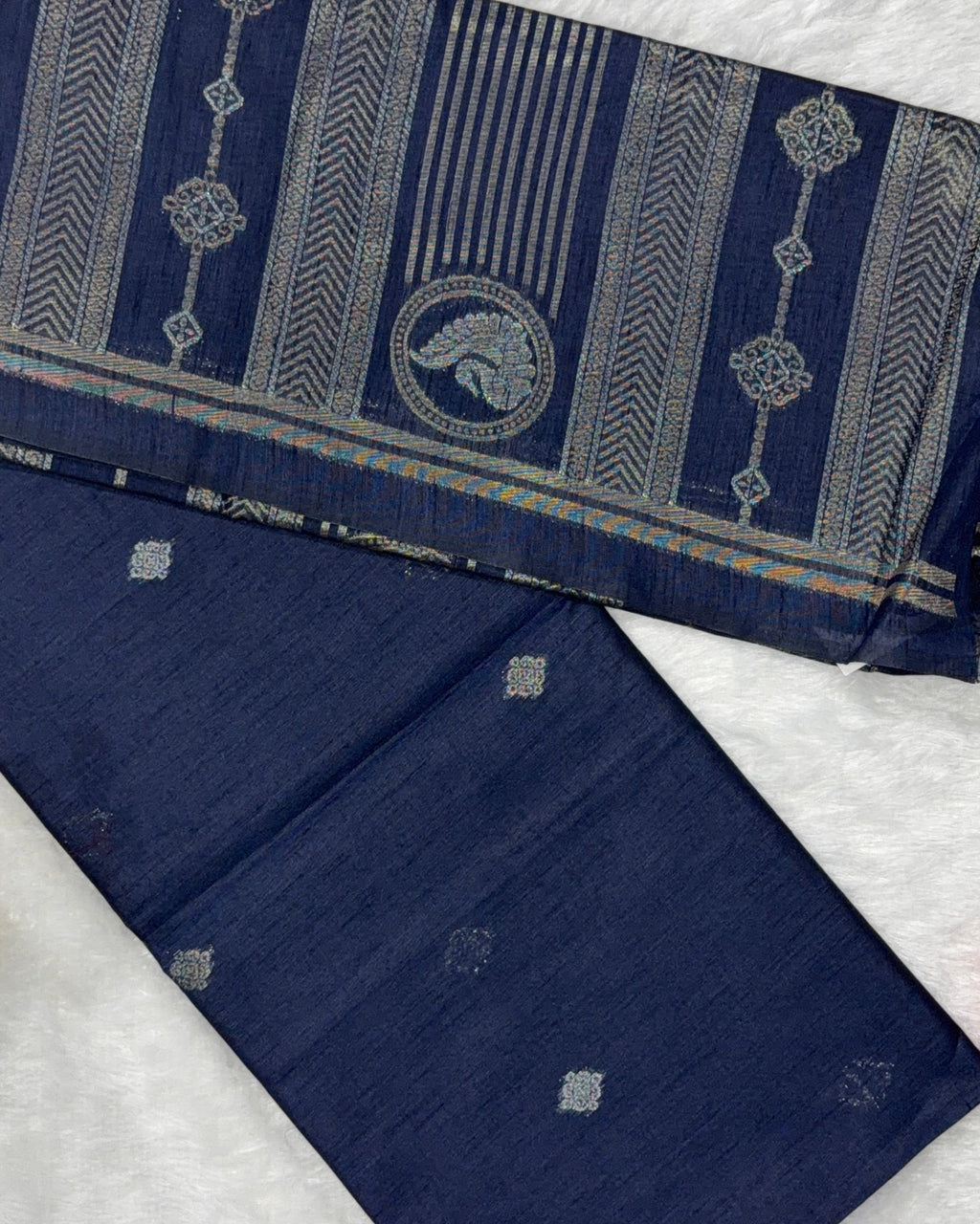 Silk - Linen Silk - Navy Blue