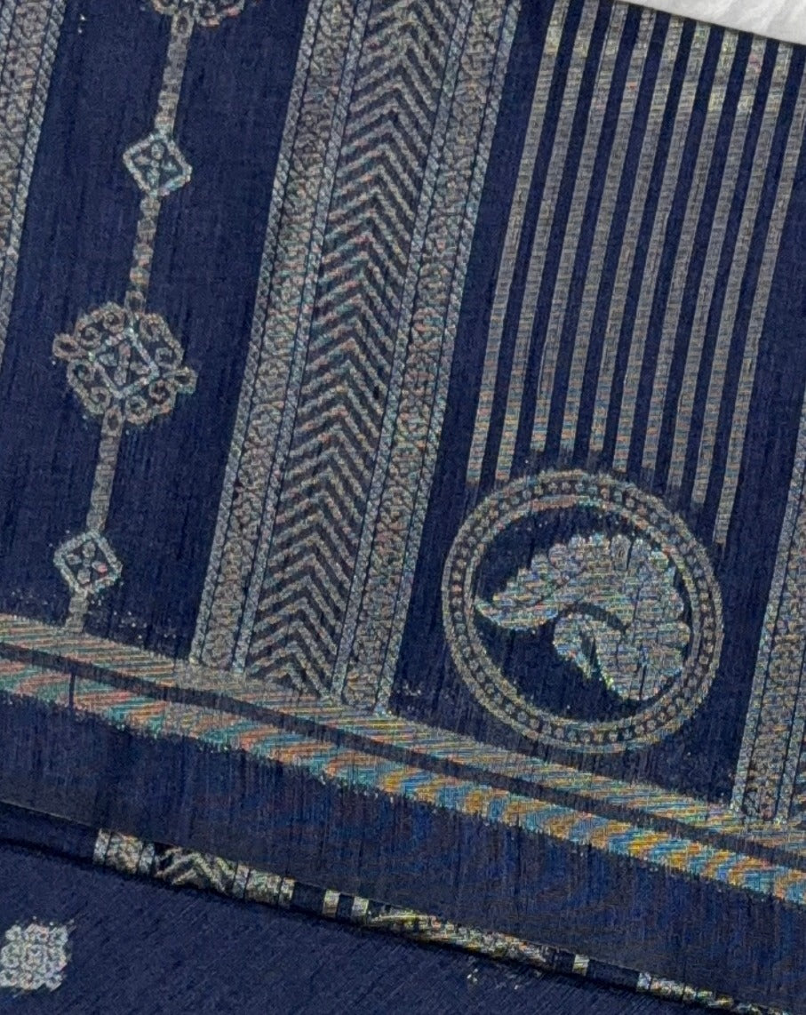 Silk - Linen Silk - Navy Blue
