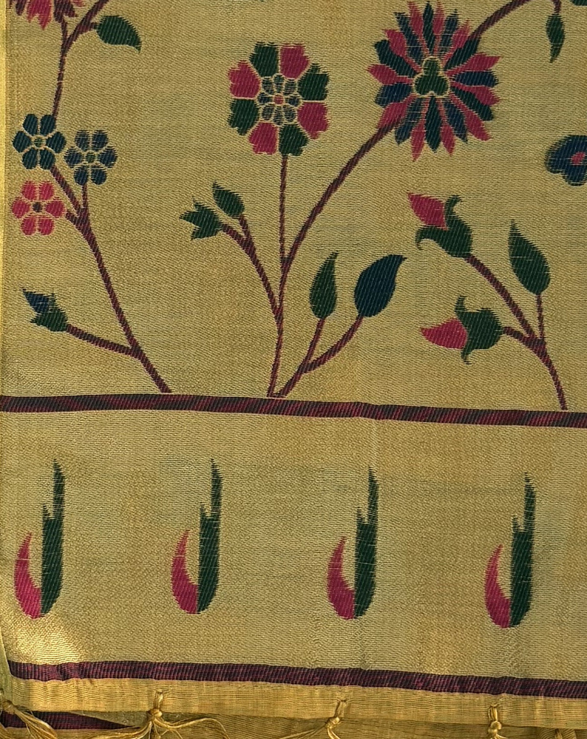 Jamdani - Cotton - Mustard yellow Sunflower