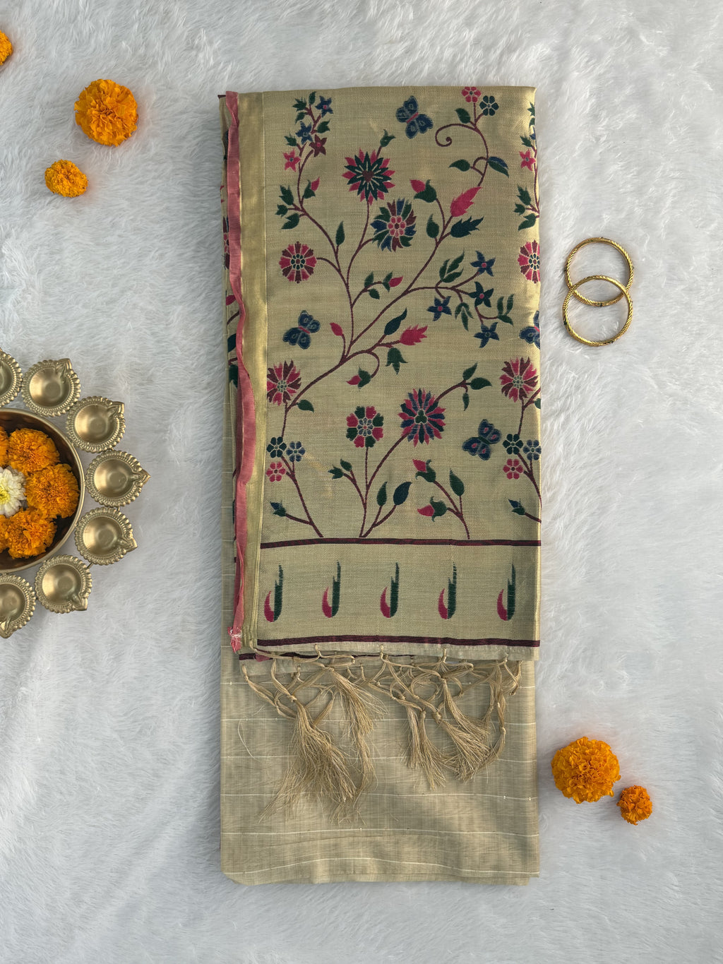 Jamdani - Cotton - Beige Sunflower