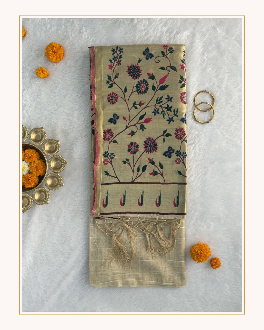 Jamdani - Cotton - Beige Sunflower