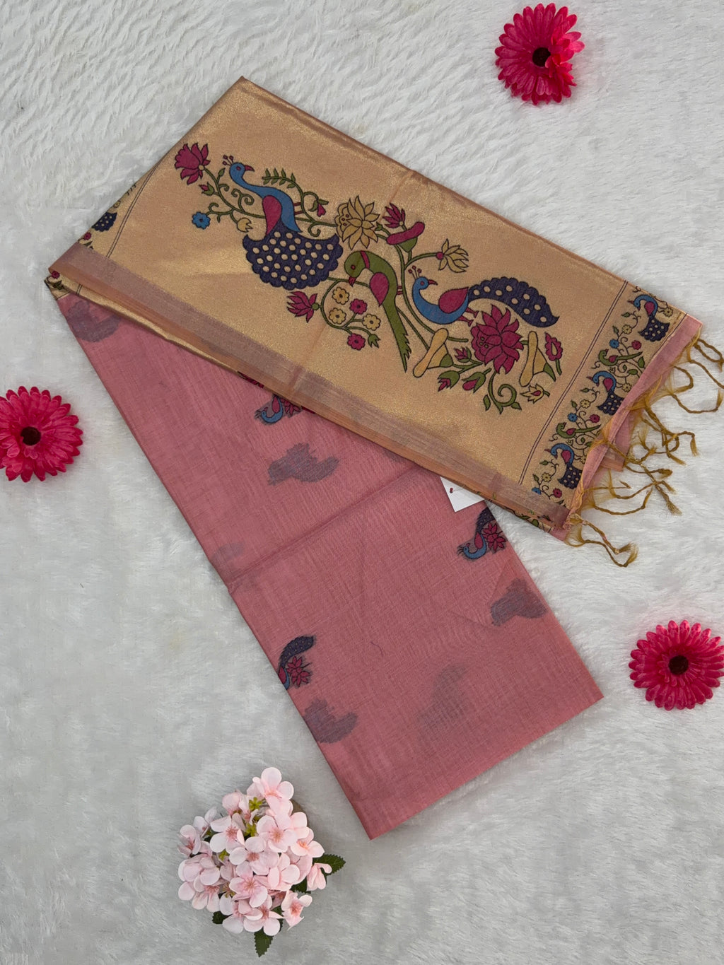 Jamdani - Cotton - Baby Pink