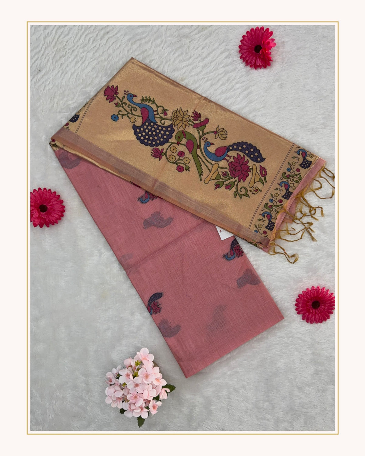Jamdani - Cotton - Baby Pink
