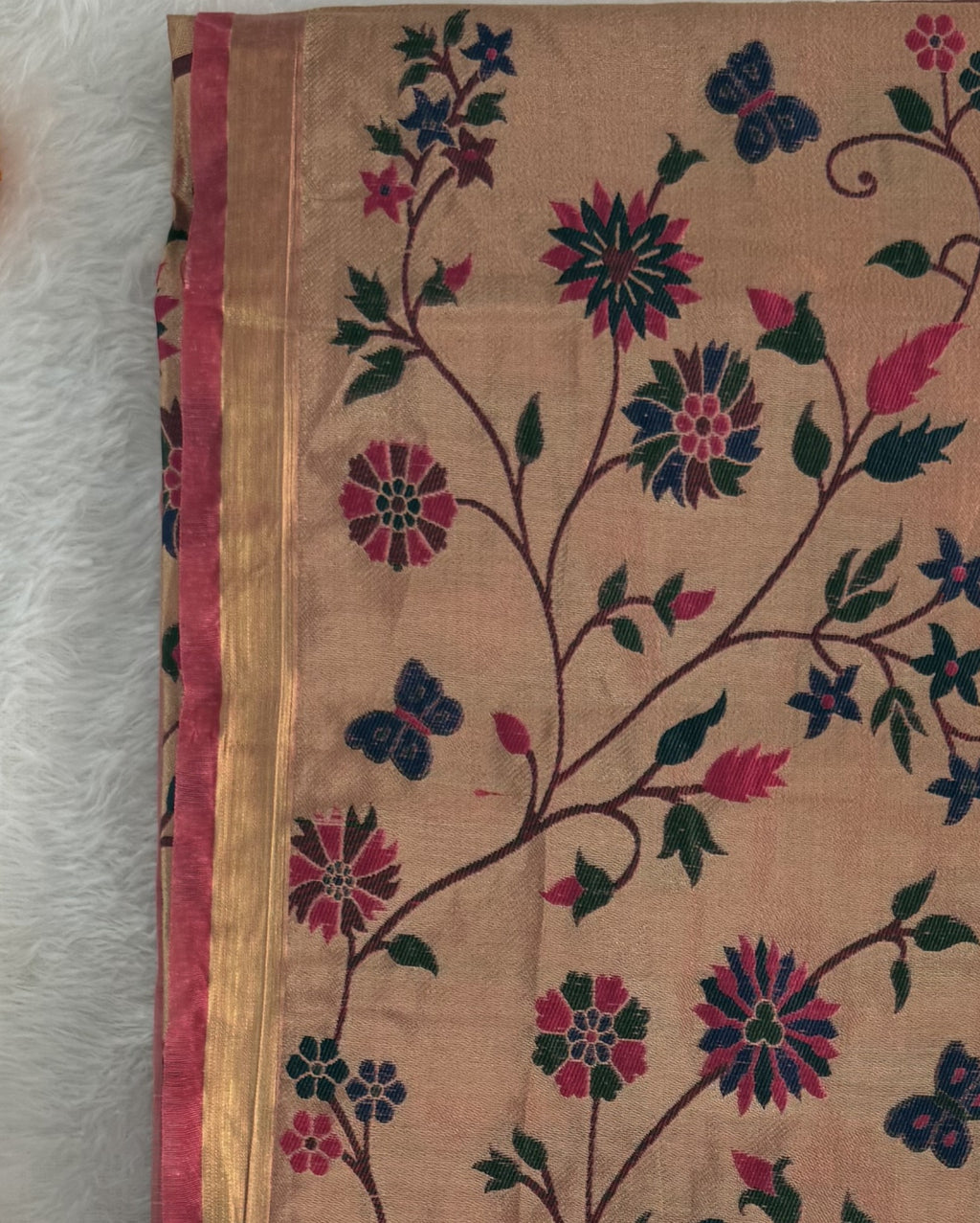 Jamdani - Cotton - Baby Pink Sunflower