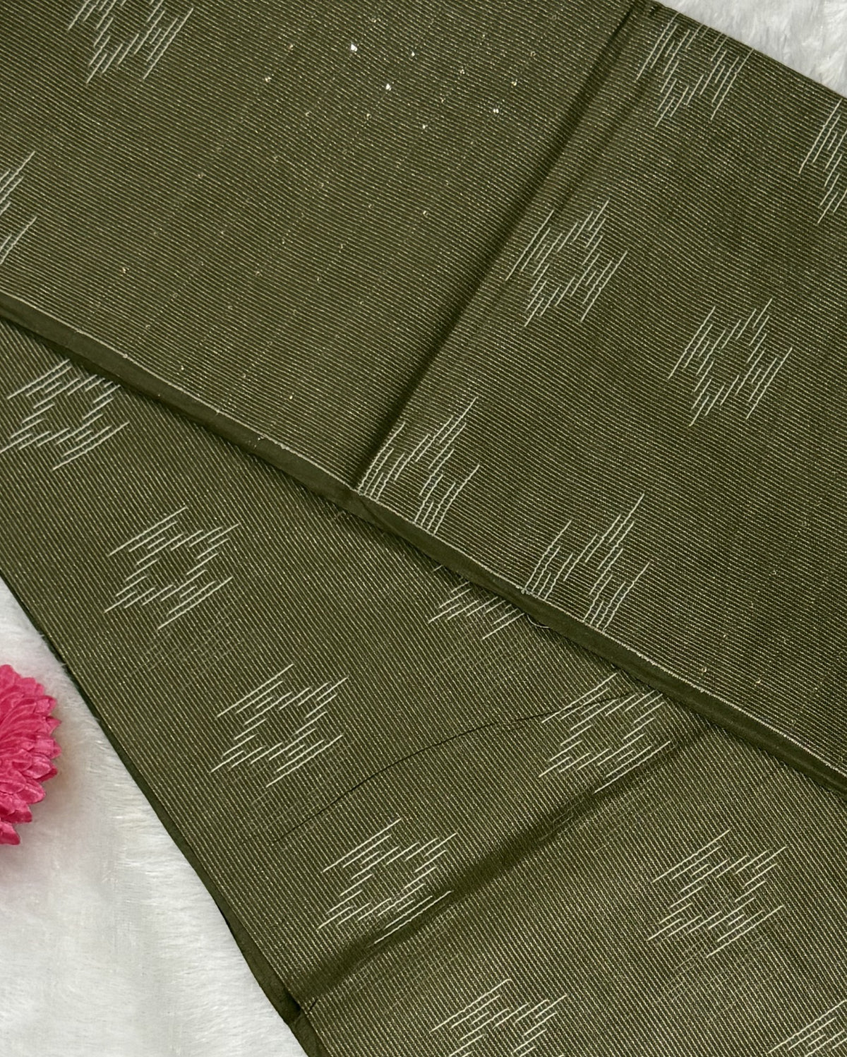 Bhagalpuri - Cotton Jari - Olive Green