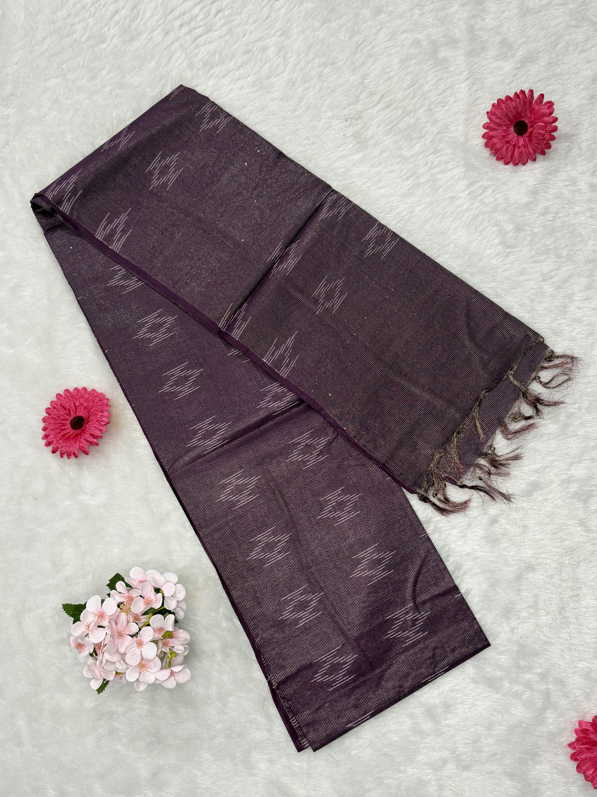 Bhagalpuri - Cotton Jari - Wine Purple