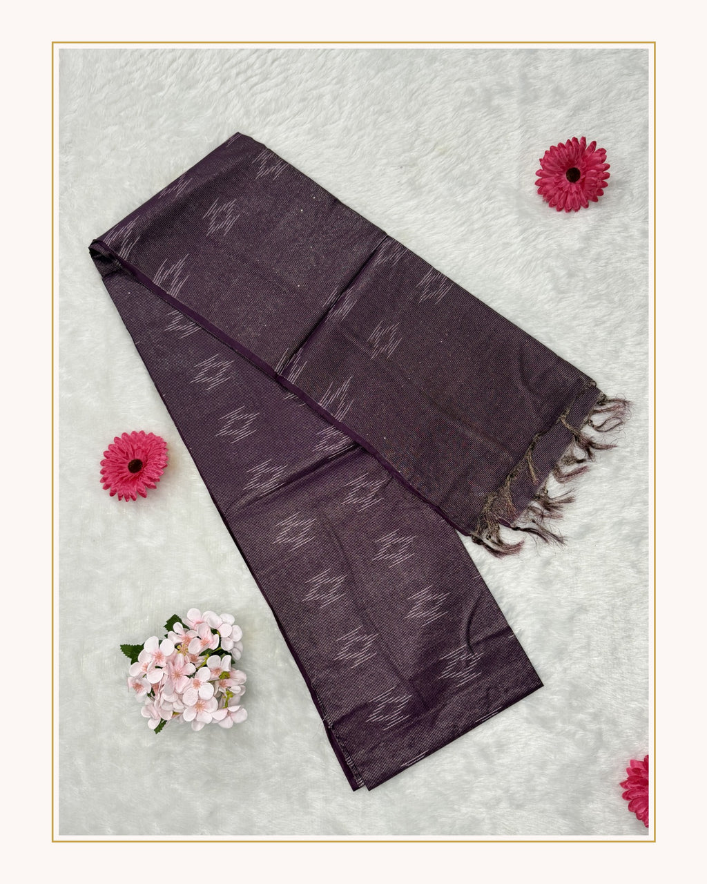 Bhagalpuri - Cotton Jari - Wine Purple