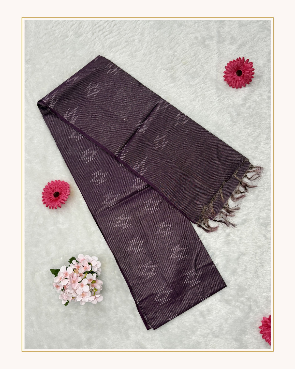 Bhagalpuri - Cotton Jari - Wine Purple