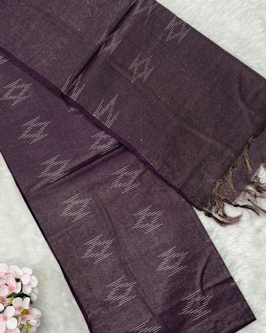 Bhagalpuri - Cotton Jari - Wine Purple